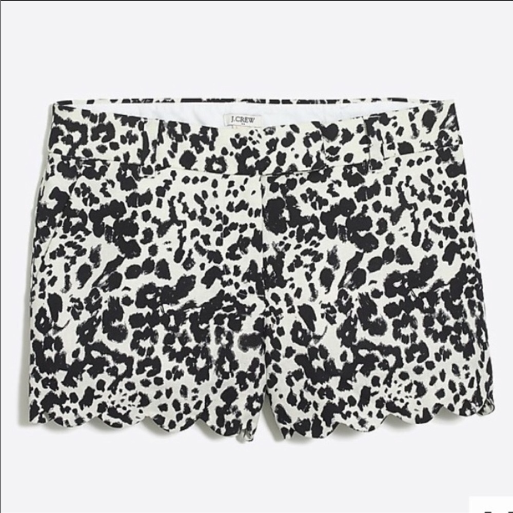 J.Crew Scalloped Animal Print Shorts